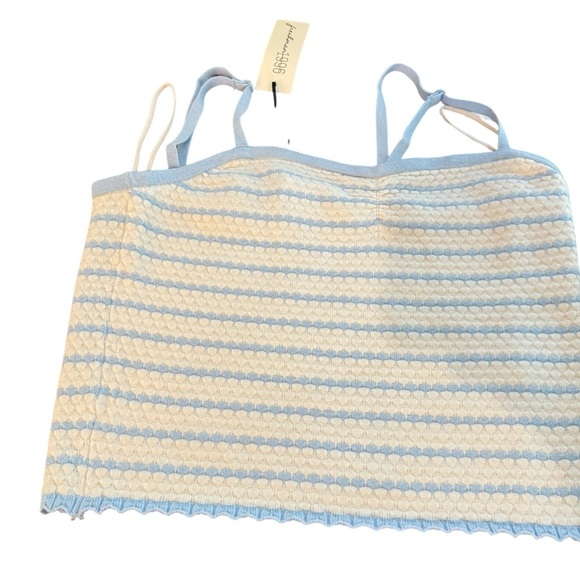 Freshman199 baby Blue and White Striped Two-Piece Set Net design - Picture 10 of 12